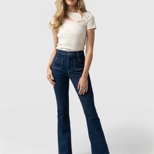 Saint + Sofia Bowie Stretch Flare Jean UK 34 NWT